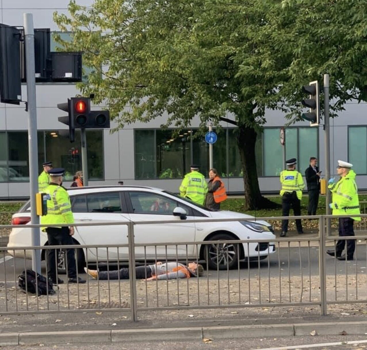 Fourteen People Have Been Arrested After Traffic On The A206 At Crossways Boulevard, Greenhithe, Was Obstructed In Both Directions
