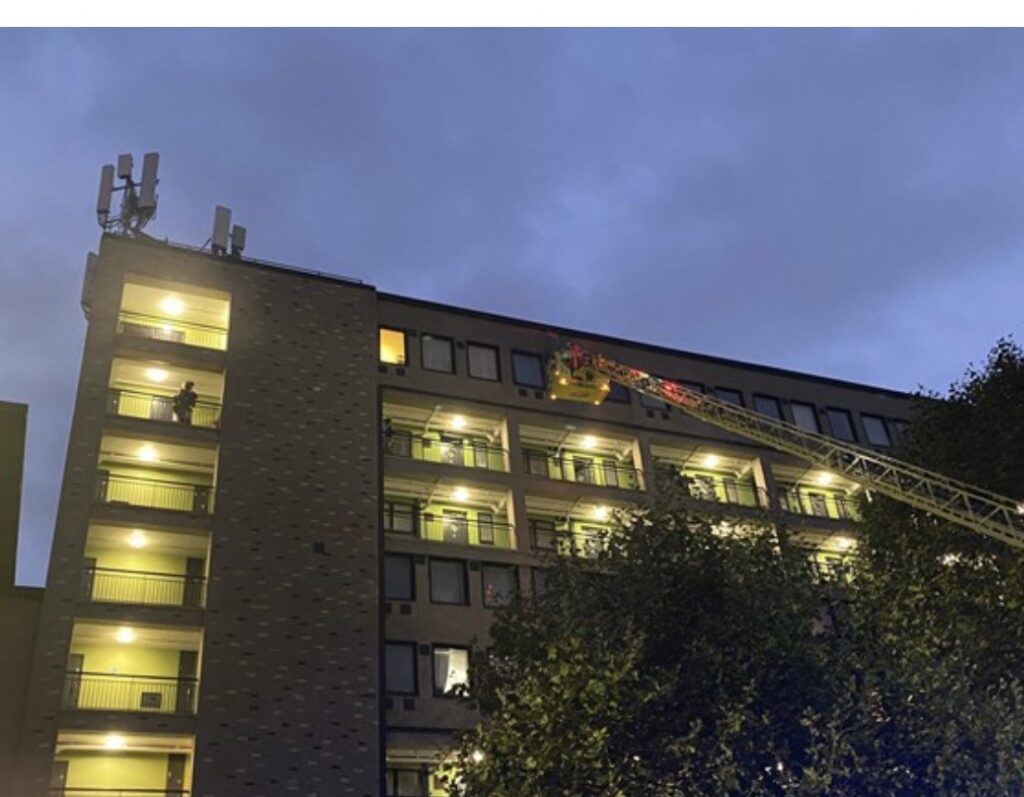 Six Fire Engines And Around 40 Firefighters Tackled A Fire In A Maisonette At A Block Of Flats In Pier Street, Isle Of Dogs