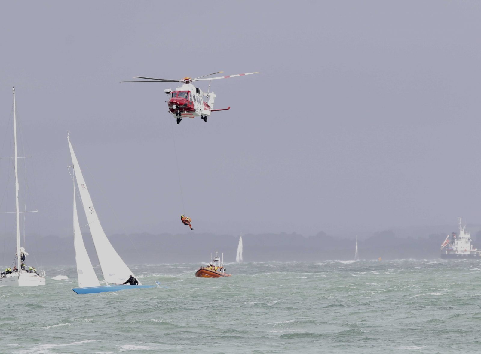 Cowes week sailor rushed to hospital after falling overboard