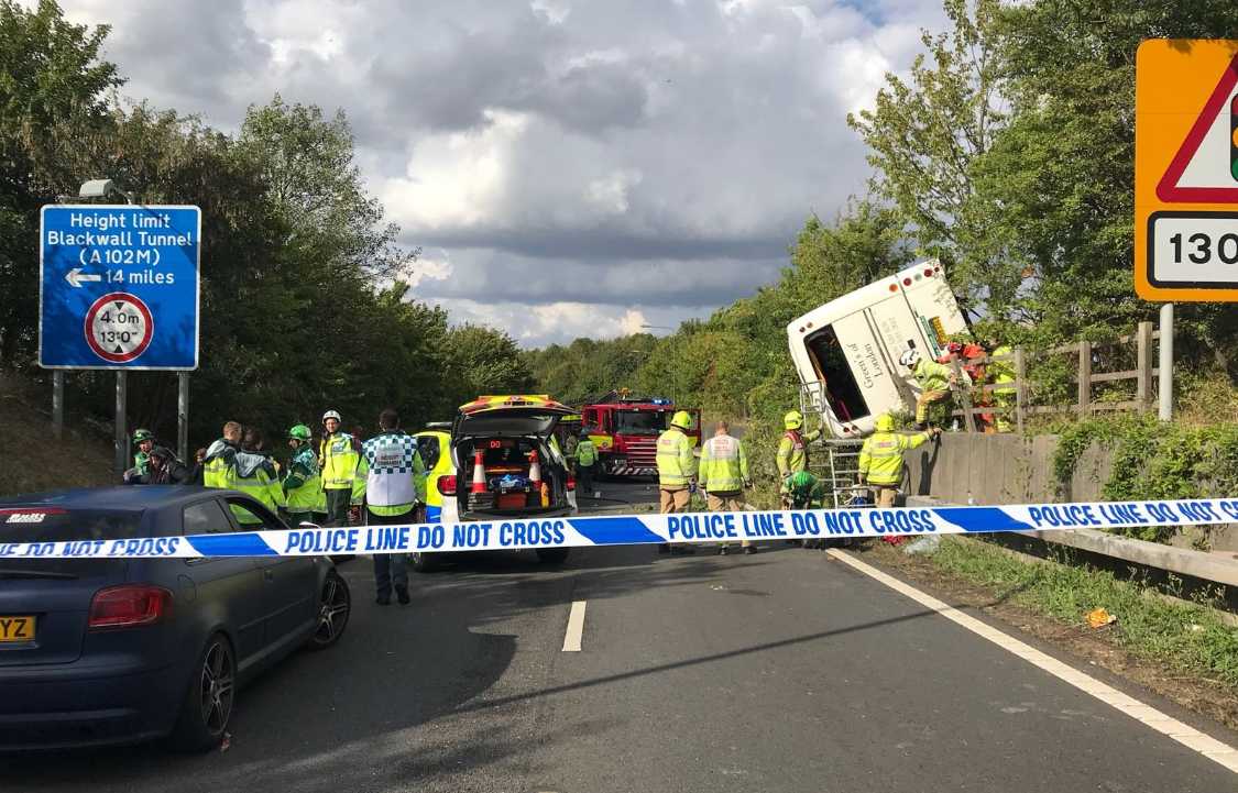 Witnesses Sought For Overturned Coach On M25