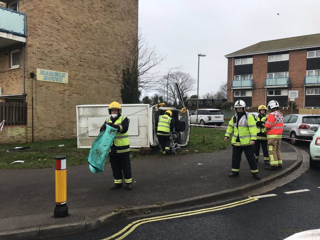 Driver Escapes Serious Injury After Vehicle Flips In Fareham
