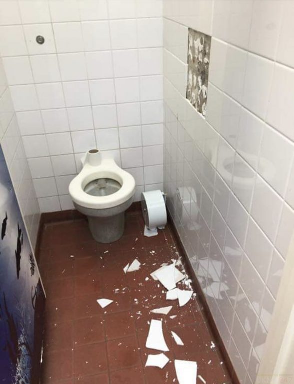 Mindless vandalism of Ryde toilet block