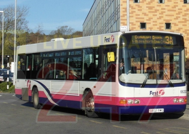 Number three Firstbus makes off after damaging parked vehicles