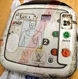 Stolen defibrillator found under bush