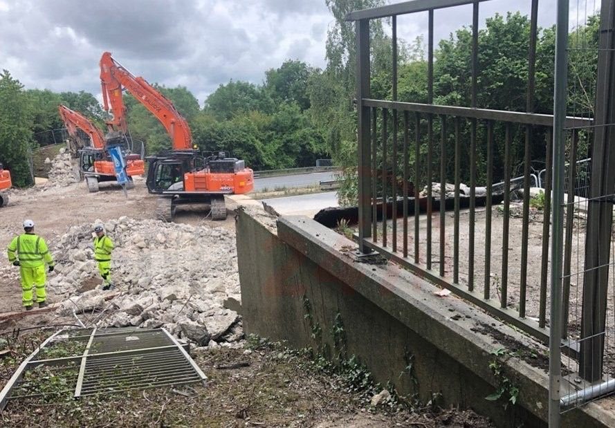 M27 Closed For Bridge Demolition