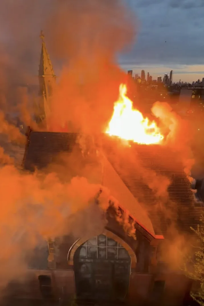 Inferno Rips Through Historic Queens Church