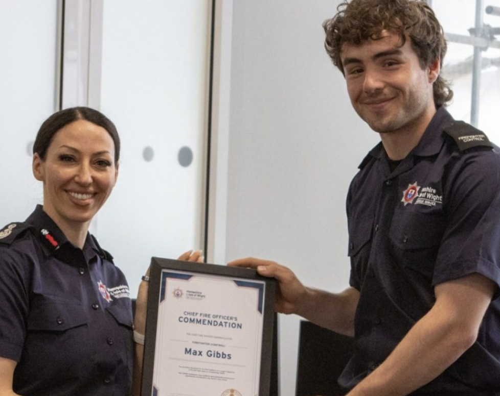 Firefighter Max Gibbs Awarded For Saving Family In Hampshire House Fire