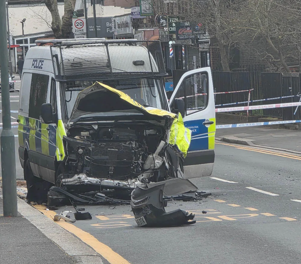 Four Officers Hurt in Crash Outside Crook Log Gym