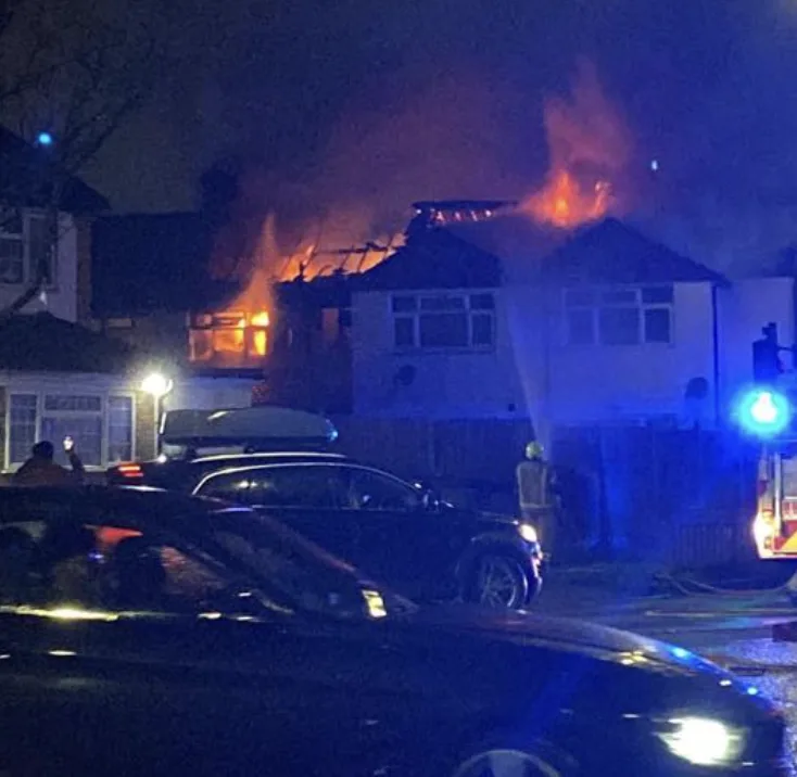 Firefighters Battle Blaze That Ravages Greenford Home