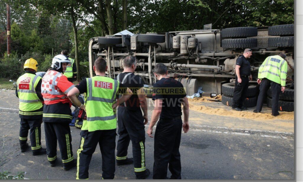 HGV Driver Freed After Being Trapped for Four Hours in Overturned Lorry