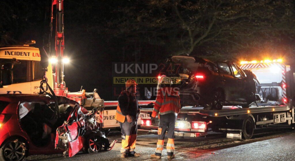 Family Cut Free from Two Vehicle Head on Horror Crash on the A31 near  Four Marks