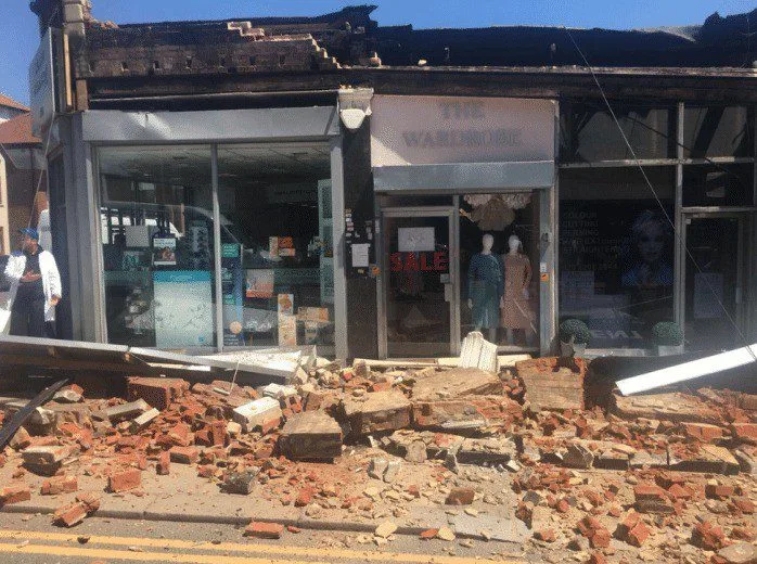 Roof Collapse Sparks Panic in Hendon Shopfront – No Injuries After Fast Fire Brigade Response