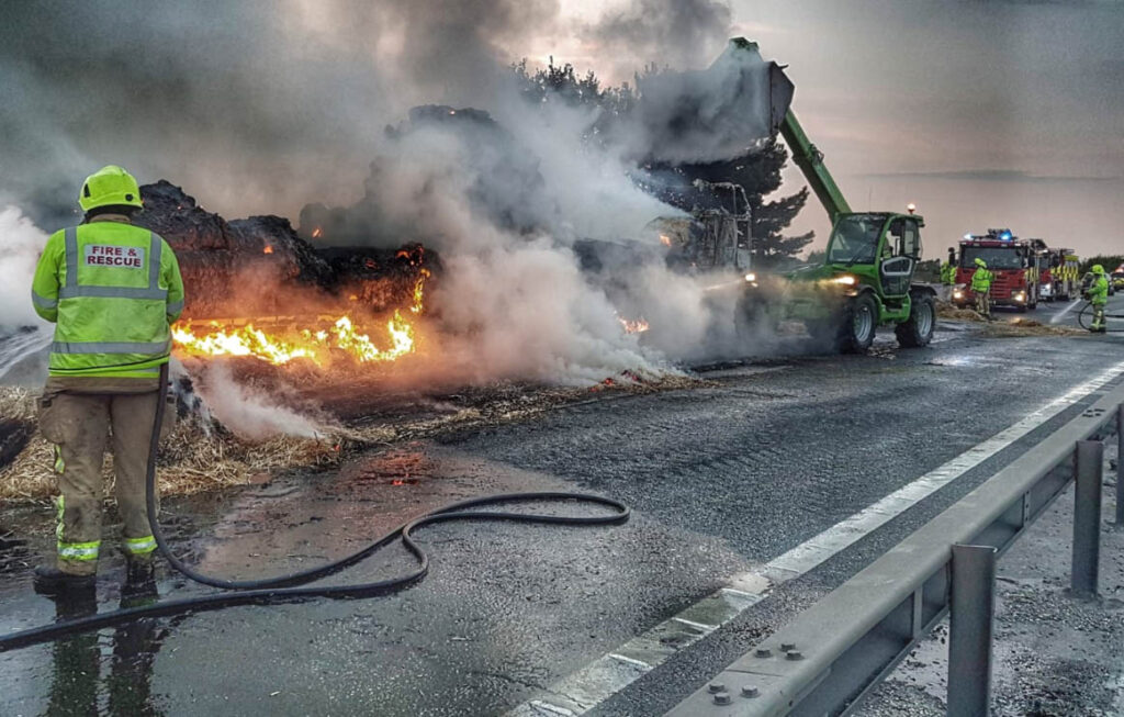 M11 Northbound Closed All Day After Massive Lorry and Hay Bale Blaze Near Stansted Causes Rush Hour Chaos