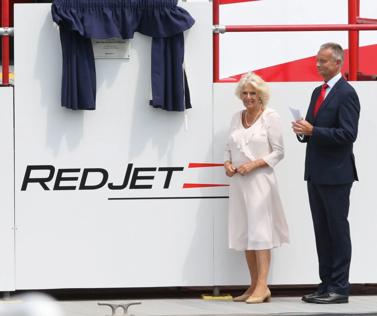 Duchess of Cornwall Names £7M Red Jet 7 Ferry in Star-Studded Cowes Ceremony