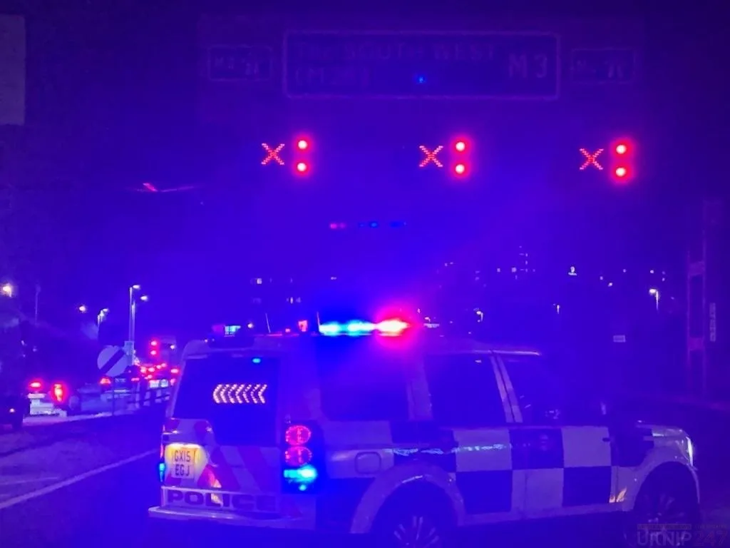 M3 Southbound Shut After Single-Car Crash at Junction 1 Causes Massive Delays