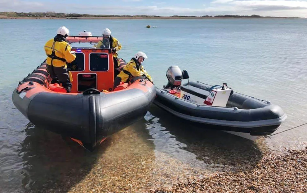 Ryde Lifeboat Rescues Broken Down RIB at Langstone Harbour Near Portsmouth