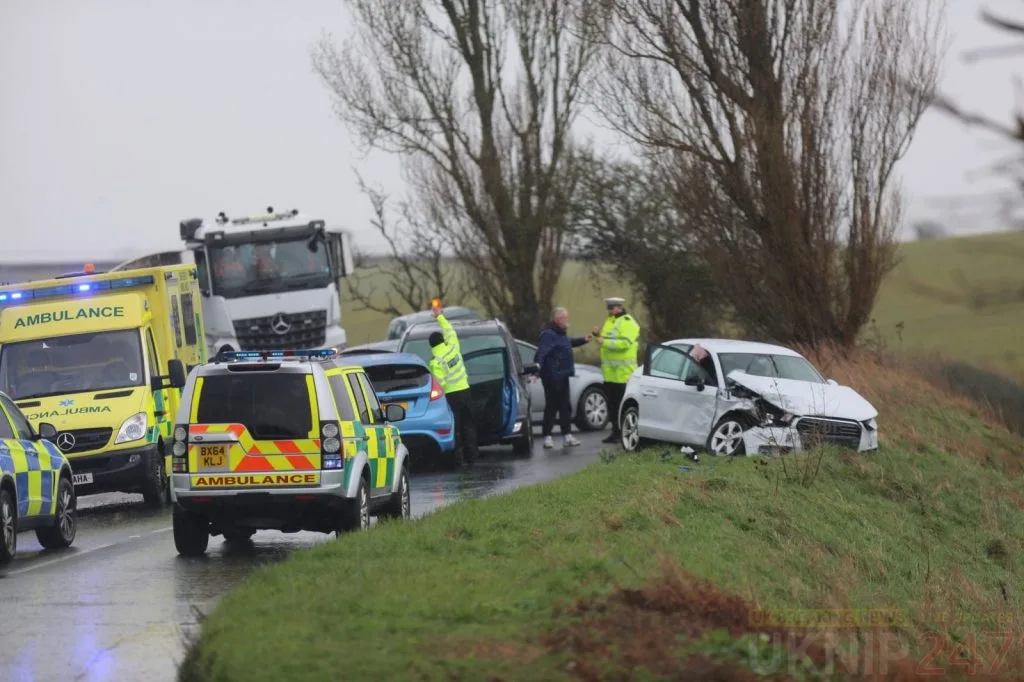 Crash Chaos at Blackwater Road: Two-Vehicle Smash Near Newport Causes Major Delays but No Serious Injuries