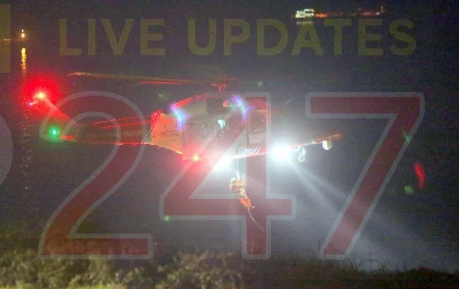 Helicopter Airlift Saves Two Men Stranded 150 Feet Up Culver Down Cliff on Isle of Wight