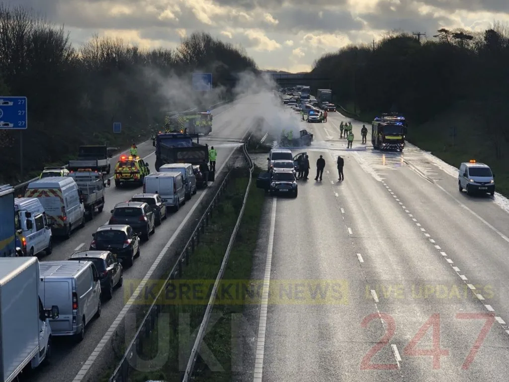 M2 in Kent Closed After Fiery Three-Car Crash Sparks Chaos and Long Delays