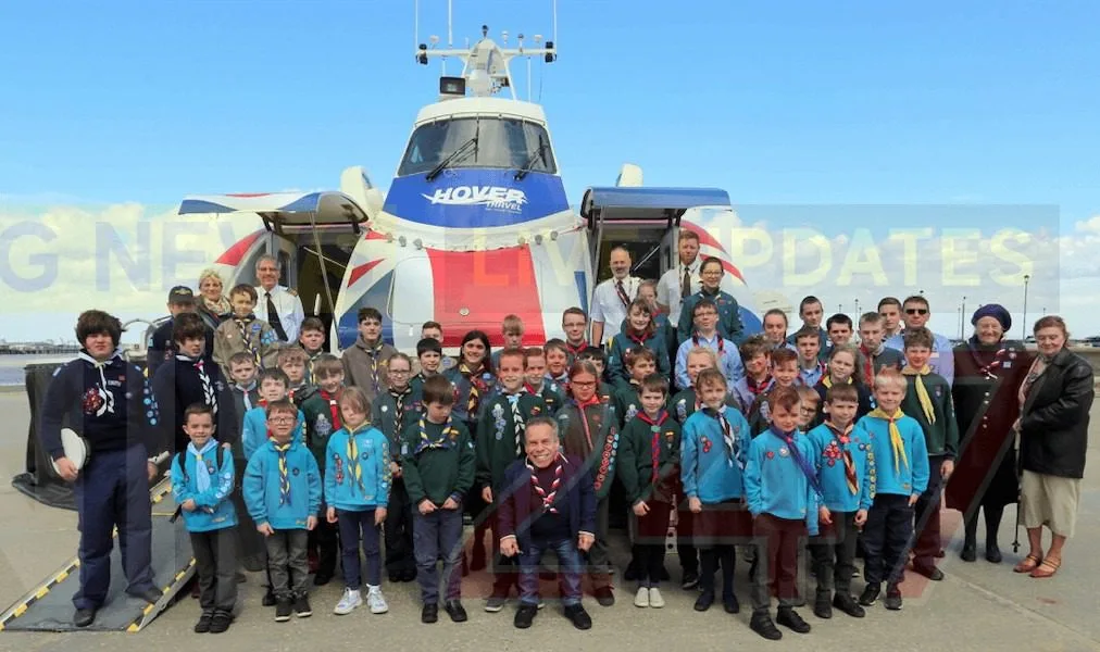 Warwick Davis Touches Down on Isle of Wight to Inspire Scouts with Hovercraft Adventure