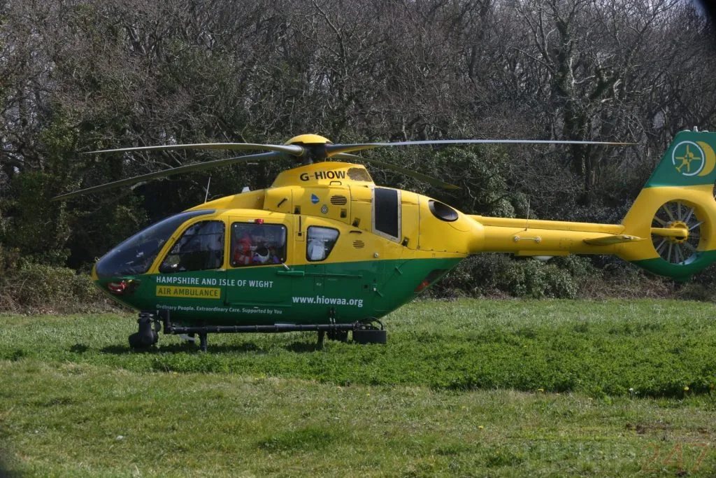 Air Ambulance Airlifts Patient from Shanklin School Emergency on Isle of Wight