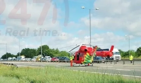 M4 Westbound Shut J1-J3 After Serious Crash: Hour-Long Delays and Air Ambulance on Scene