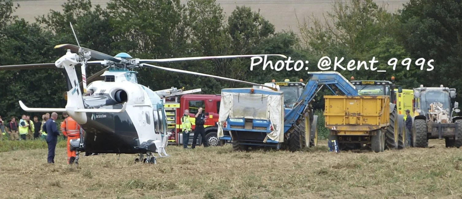 Emergency services called following farming accident in Sellinge