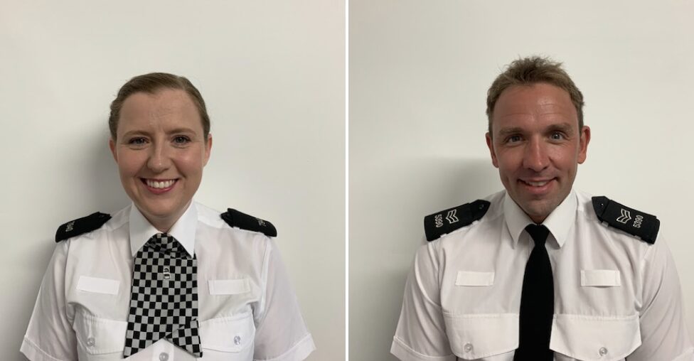 The officers could see two young women and a man on the roof of the four-storey high building. One of the women was hysterical and was sat right on the edge of the roof, her feet dangling over the side