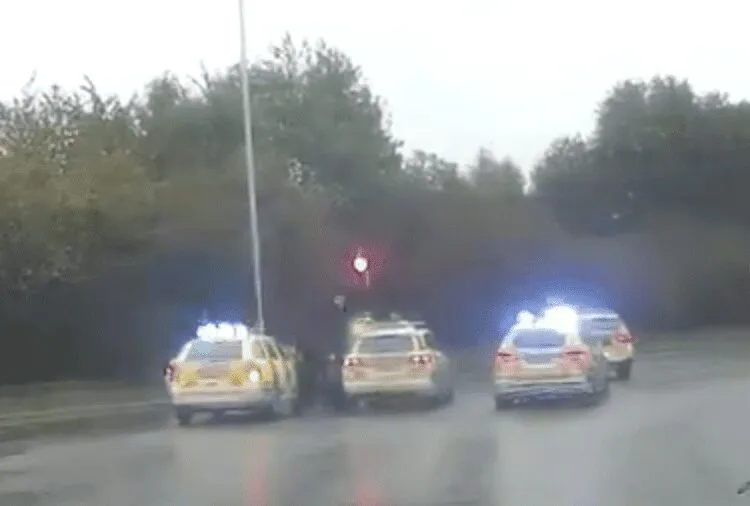 Folkestone Police chase end on the M20 motorway  near Ashford