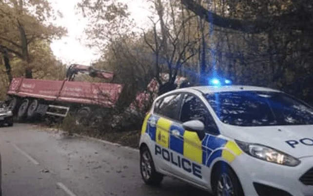 HGV driver escapes serious injury after Hawkhurst collision