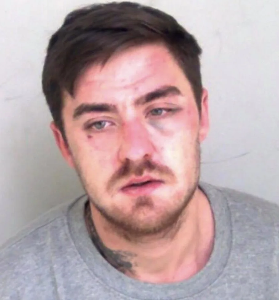 A man who dragged an officer along the ground with his car and punched another in the head has been jailed for four years and three months