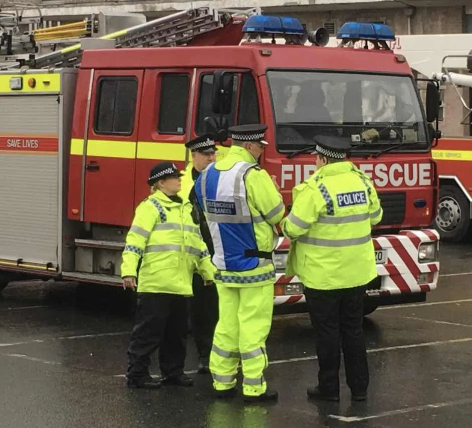 A female missing person has deliberately thrown herself into the path of a moving police vehicle