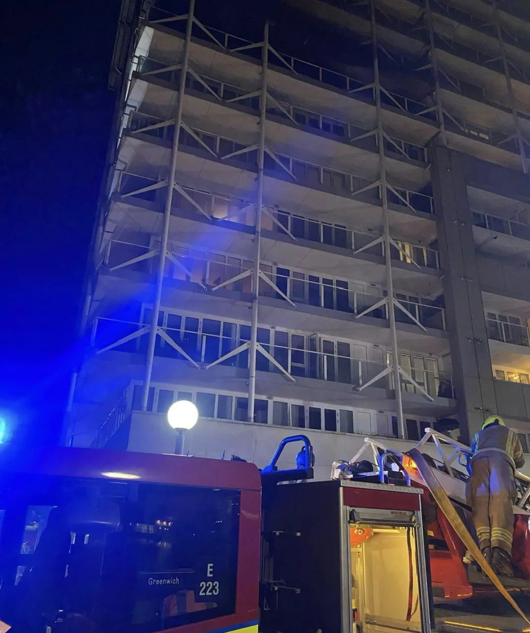 Eight fire engines and around 60 firefighters tackled a flat fire on Rayleigh Road in Silvertown