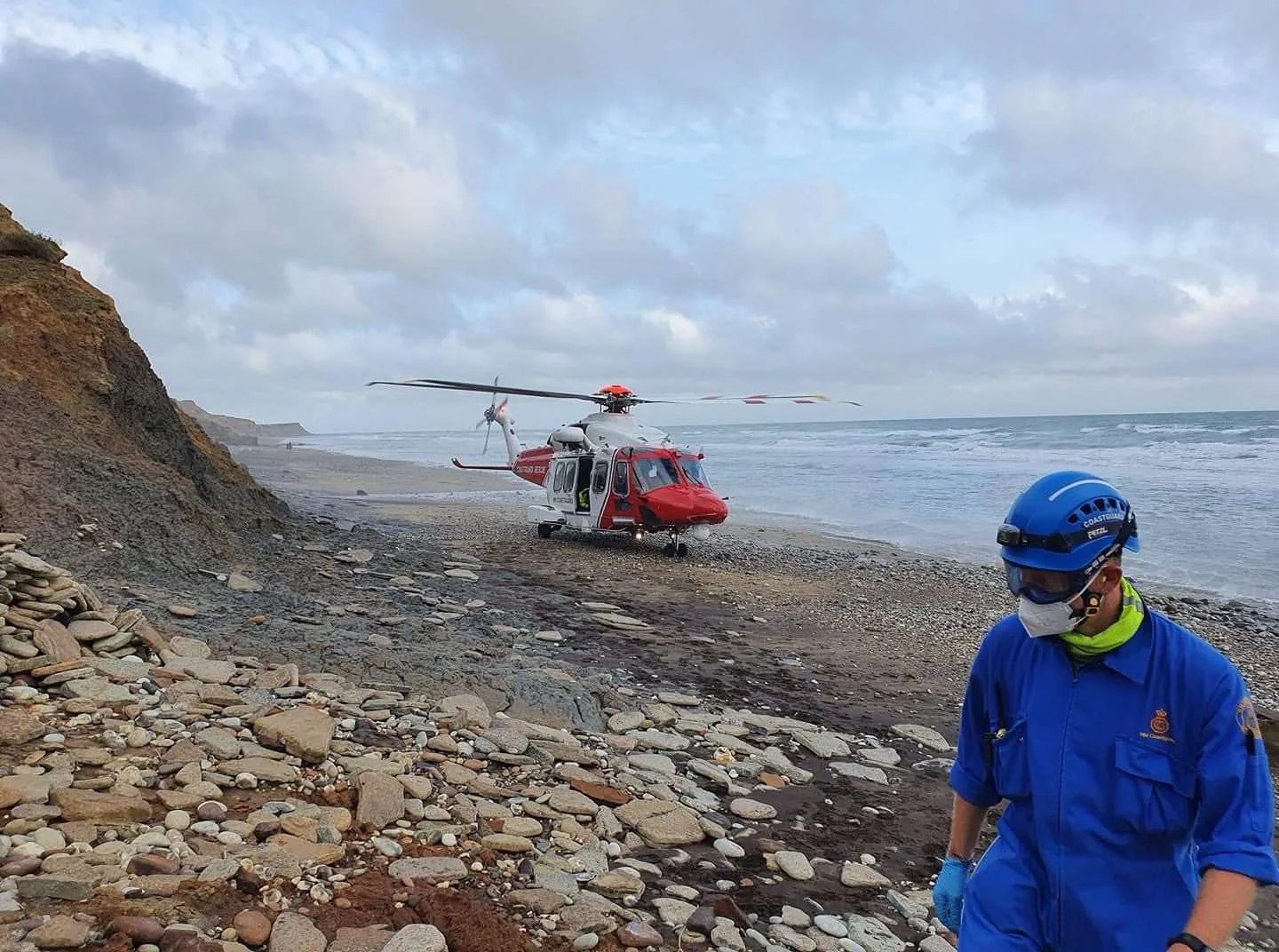 Coastguard Helicopter Airlifts Injured Woman from Isle of Wight Compton Steps After Cliff Fall