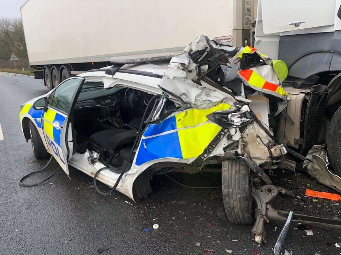 Lorry Driver Jailed for Two Years After Crashing Into Police Car on A1, Seriously Injuring Officers