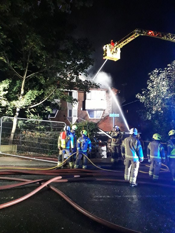 Blaze rips through roof of Million pound property