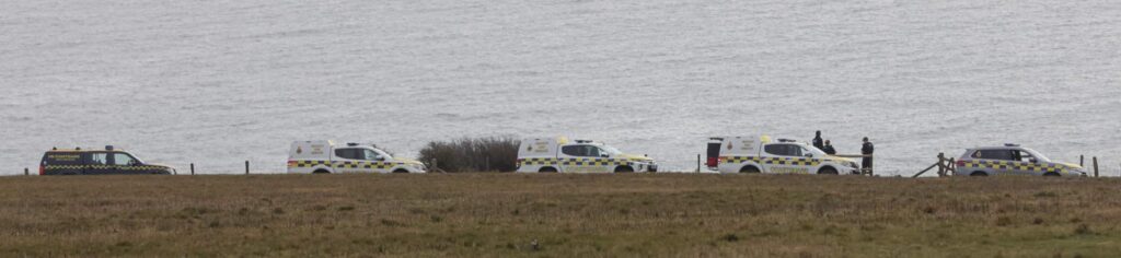 Large emergency services presence at the White cliffs of Dover after person is found on Crab Bay