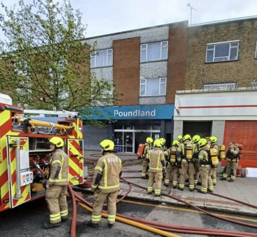 Six fire engines and around 40 firefighters were called to a fire at a shop with flats above on Plumstead High Street