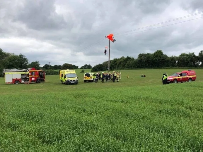 Parachutist Rescued After Getting Tangled in Power Lines Near Northampton