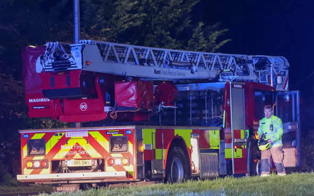 Kent Fire and Rescue Service were called to reports of a fire in a living room at a house in Gore Road, Sandwich