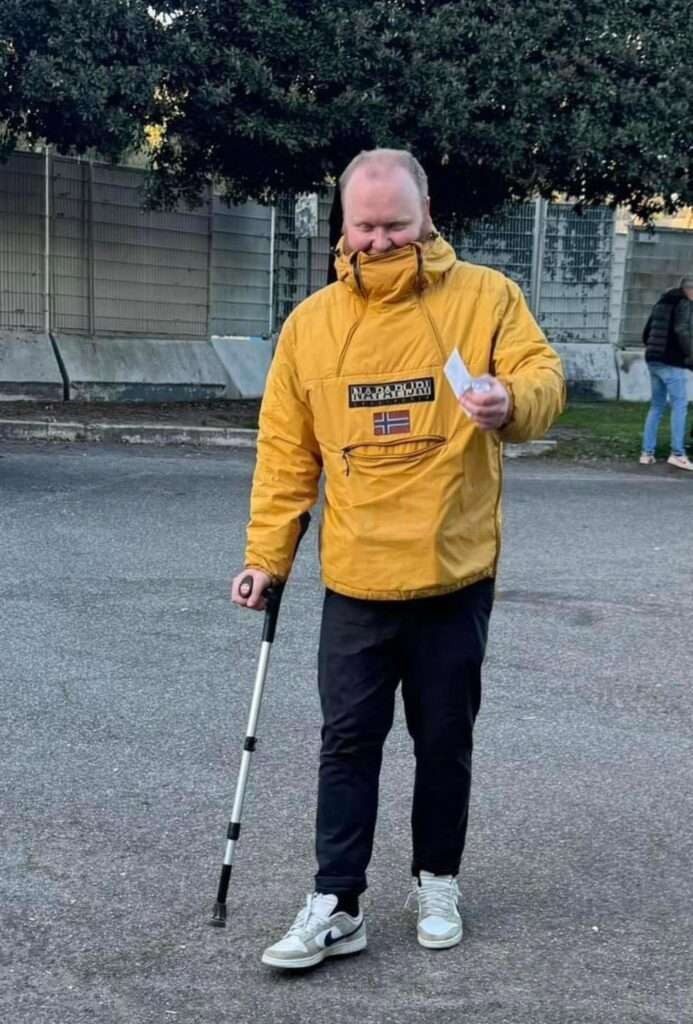 Stabbed in Rome but Unbowed: Brighton Fan on Crutches Defies Attack to Back Albion at Stadio Olimpico