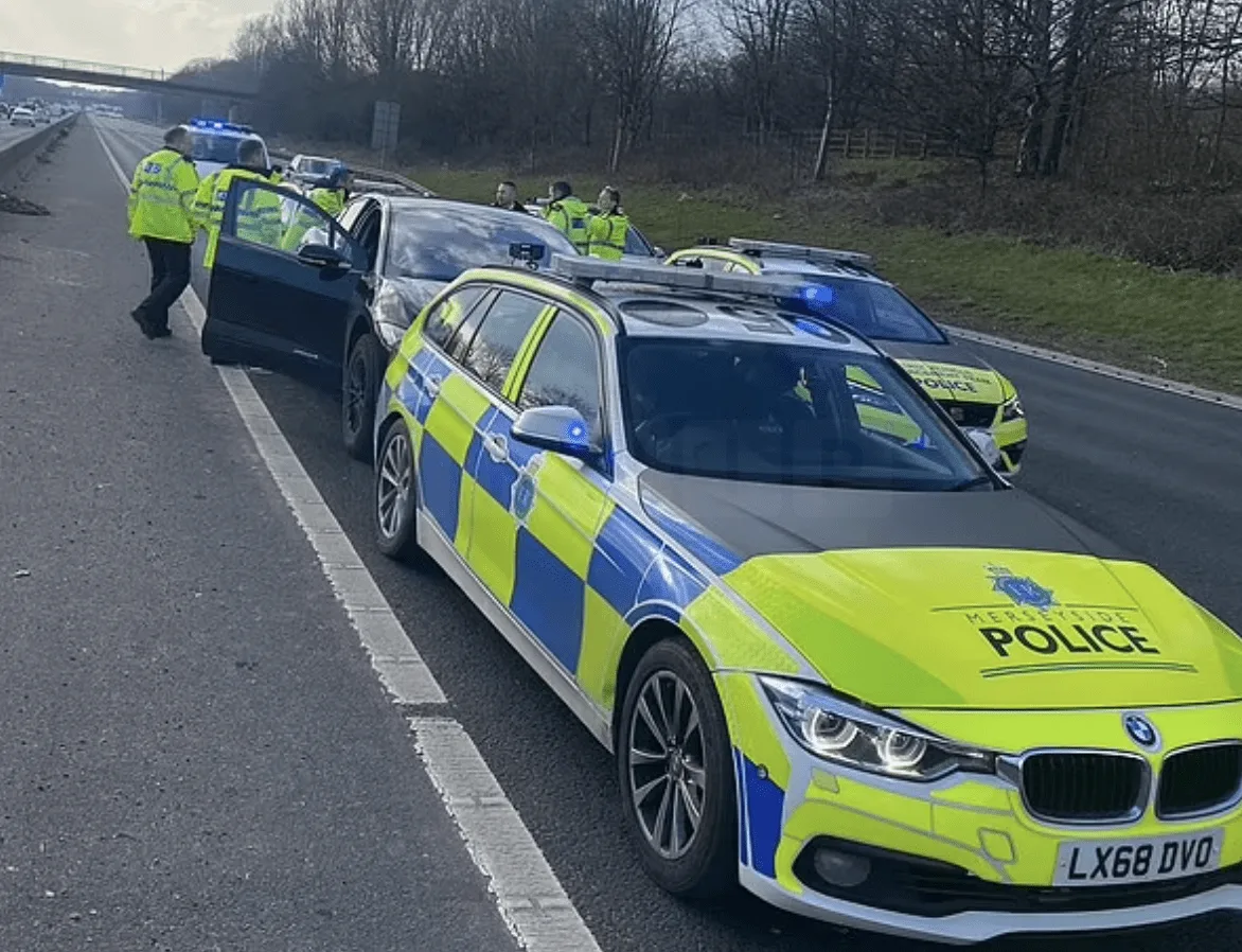 Jaguar I-Pace Rams Off M62 at 100mph in Police Chase, Driver Arrested After Vehicle Goes Rogue