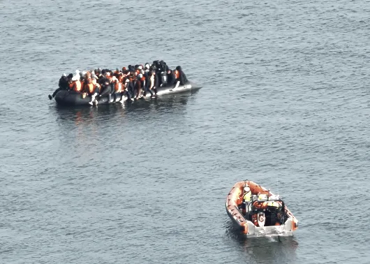 Overloaded Migrant Boat Packed with Babies Flees French Coastguard in Dangerous English Channel Dash