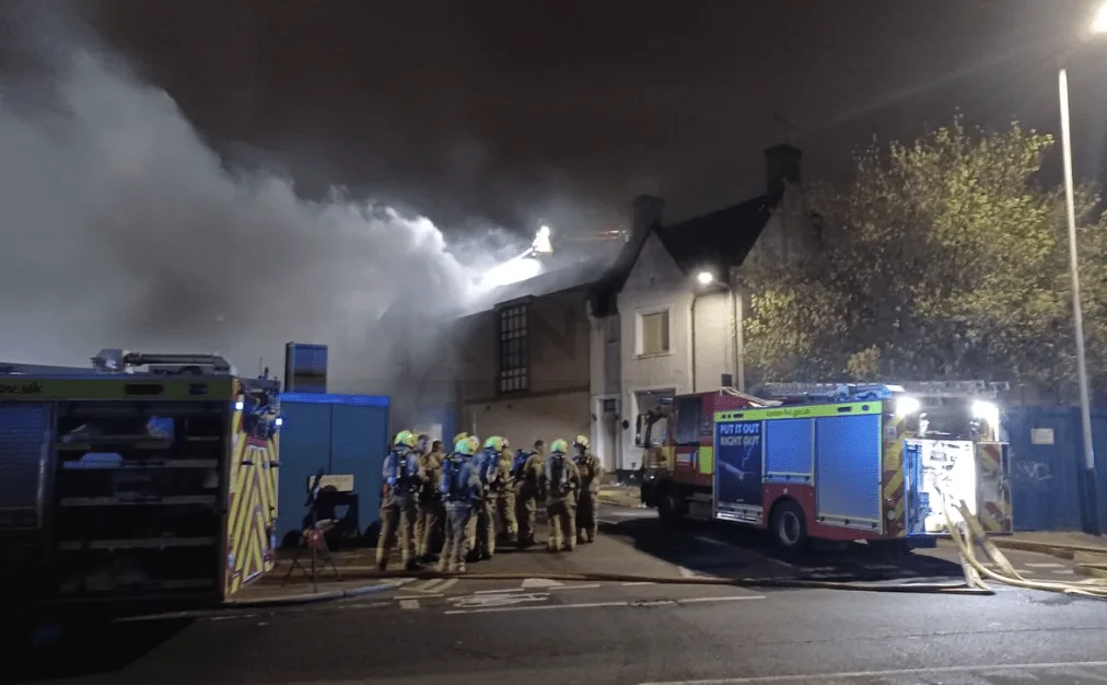 Massive Blaze Destroys Romford Church Hall – 70 Firefighters Battle Early Morning Inferno