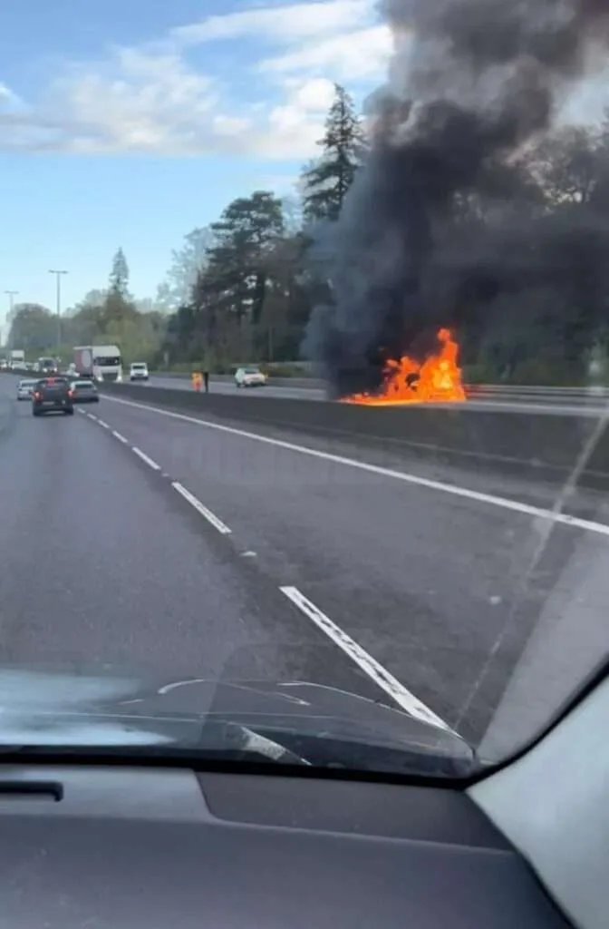 A23 Southbound Chaos: Vehicle Fire Near Handcross Sparks 90-Minute Tailbacks and Road Closure