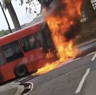 Blazing Bus Erupts in Flames Outside Orleans Park School, Twickenham – Five Fire Engines Respond