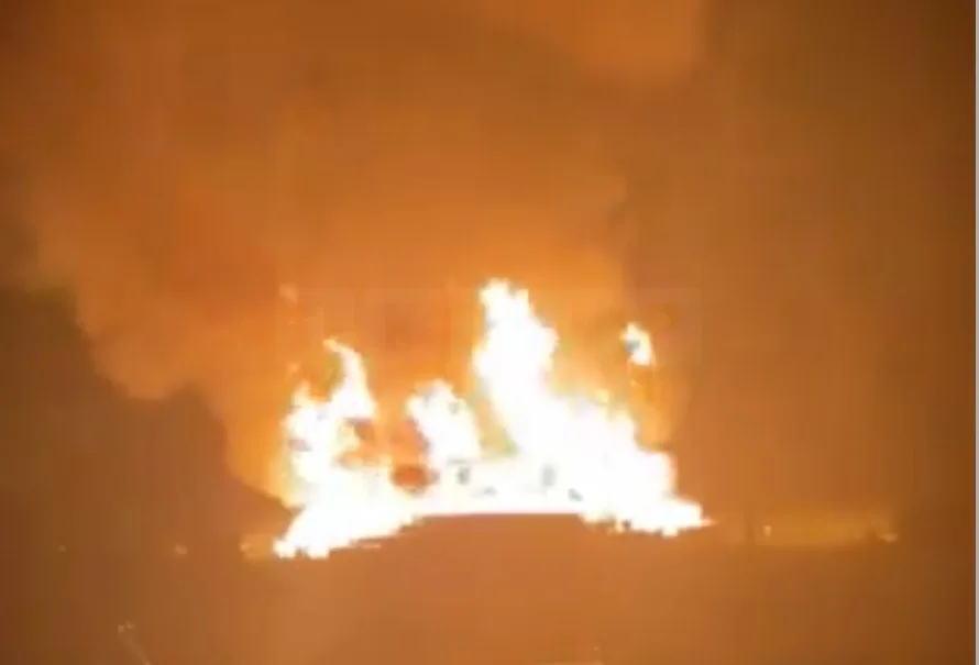 Huge Blaze Devours Apple Crates Near Boughton Under Blean Village Hall – Firefighters Battle to Protect Homes