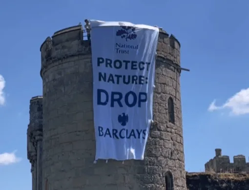 Climate Activists Storm Bodiam Castle to Slam National Trust’s Barclays Banking Ties