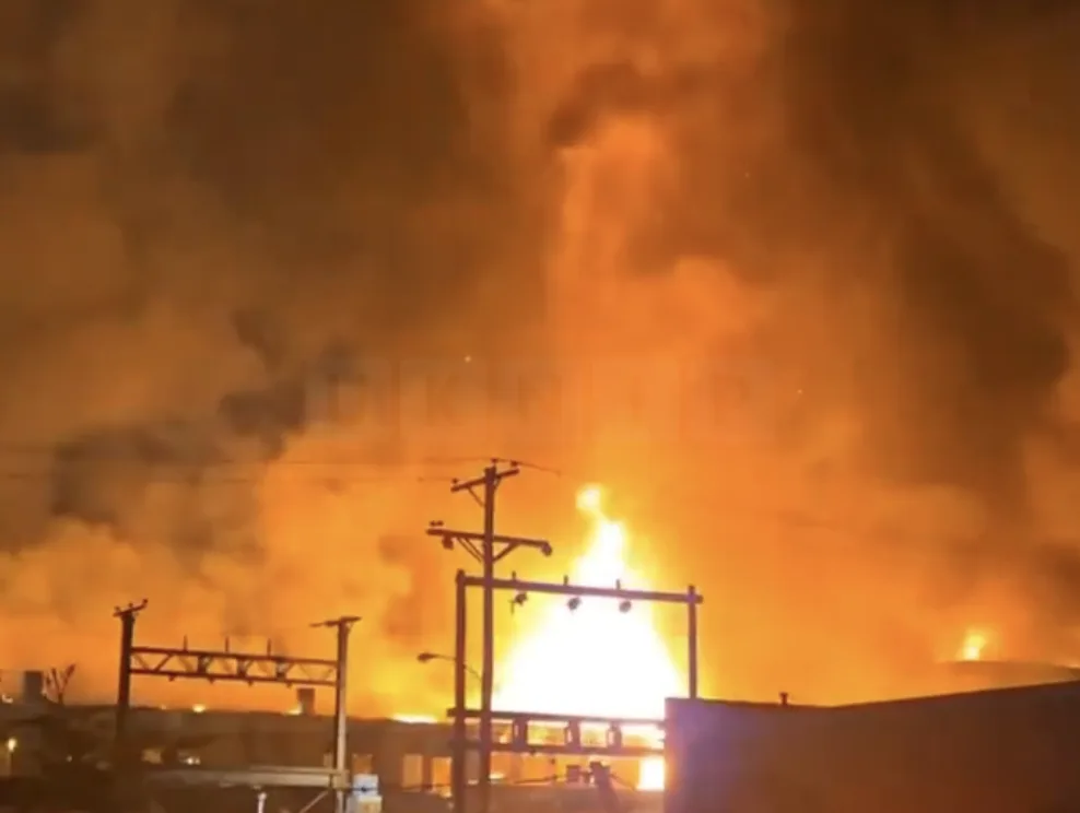 Fiery Hellstorm in York: Six-Alarm Blaze Devours Abandoned Warehouse, Propane Tanks Explode