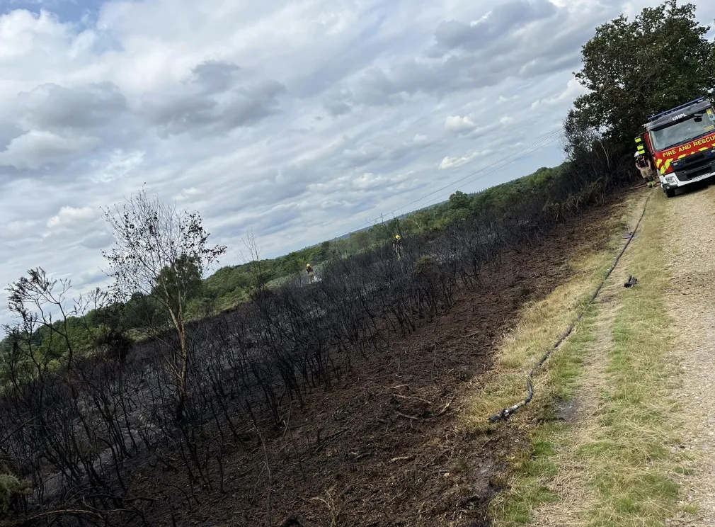Swift Action Quells Gorse Blaze Near Yateley Cemetery – Firefighters Warn Against Open Fires in Countryside